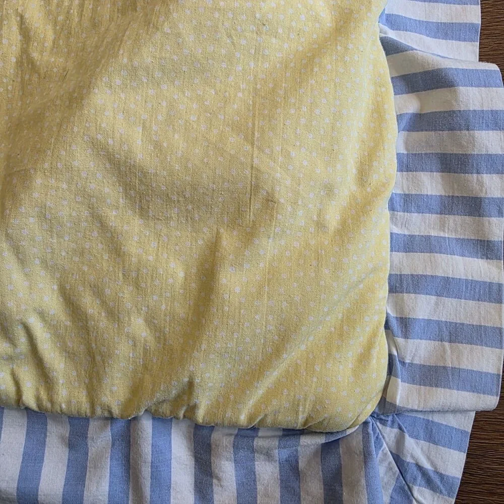 Waverly Baby Crib Comforter Blue Yellow Plaid 36